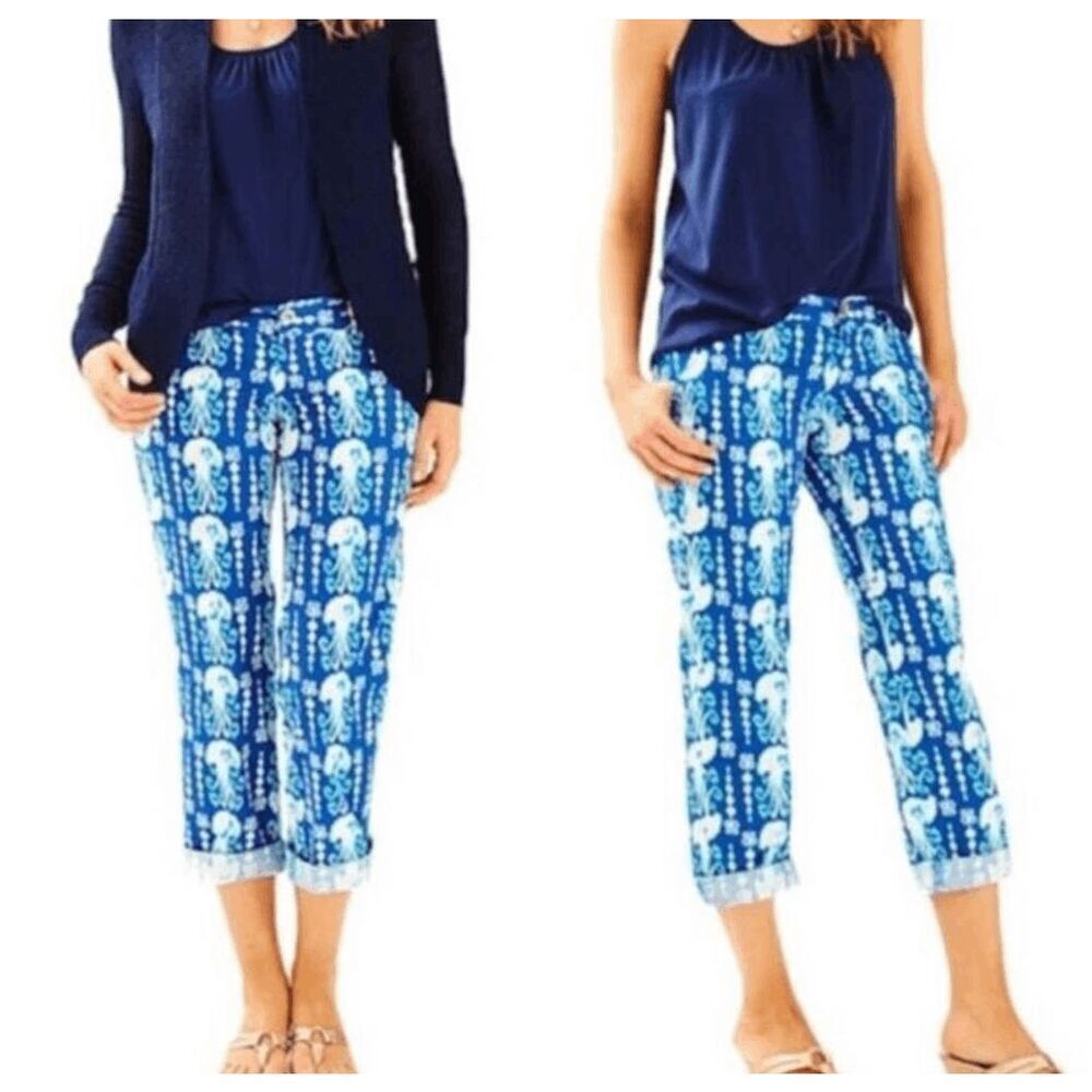 NWOT LILLY PULITZER Cocoanut Walk Crop Pant Size 2